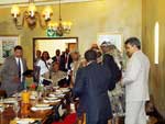 Invited VIP guests gathering around the dinner table